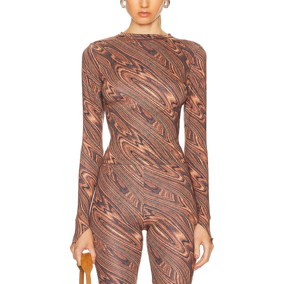 Maisie Wilen Body Shop Brown Polyester Top Size S - Picture 1 of 4